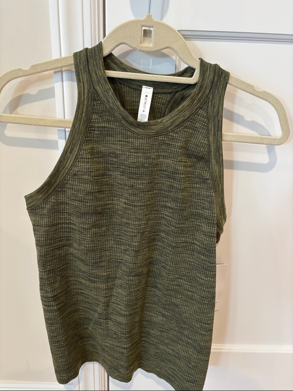 Renew Racerback tank. Athleta Ribbed High-Neck Tank - Olive heather. NWT